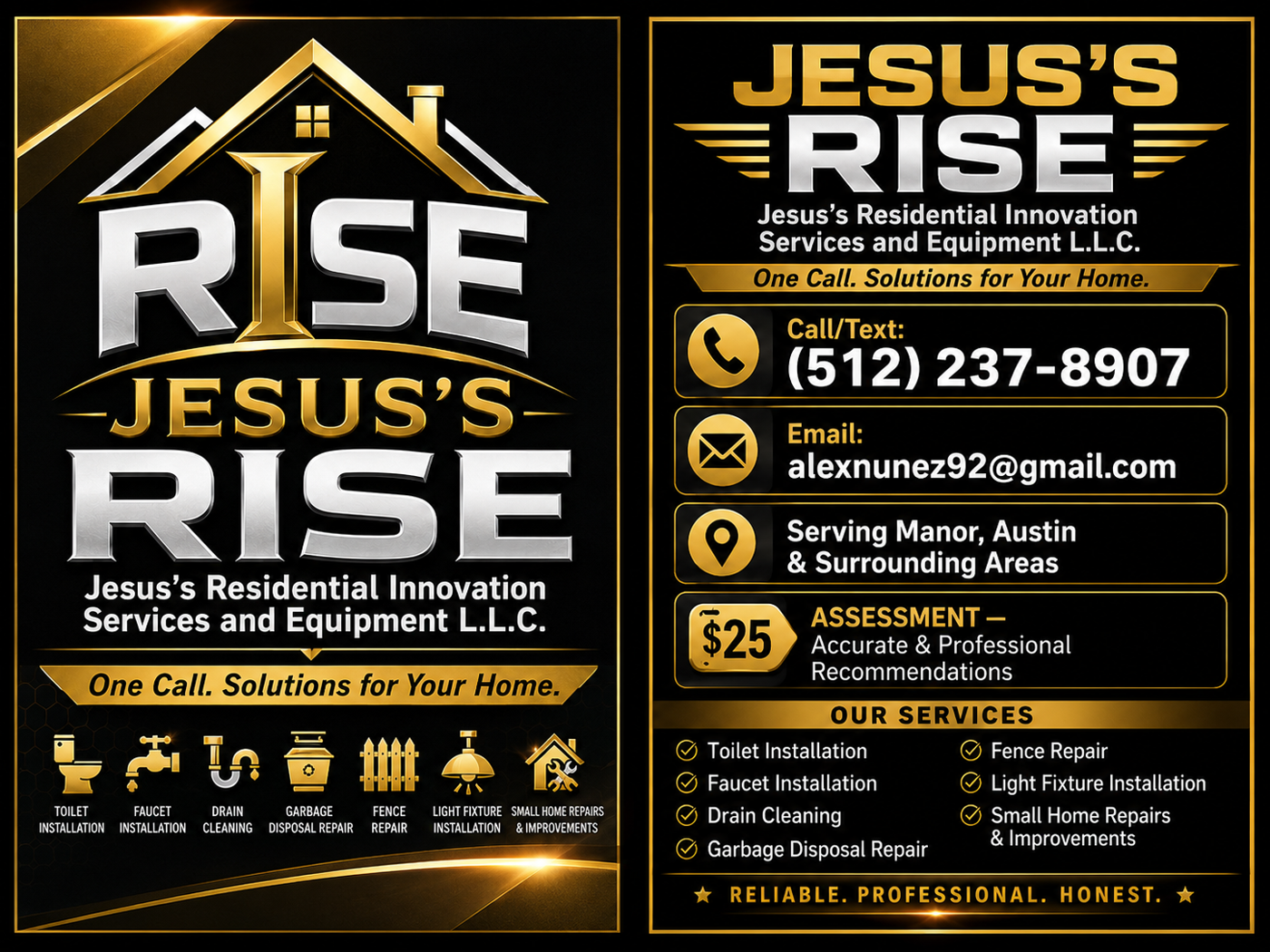 Jesus’s RISE business card design